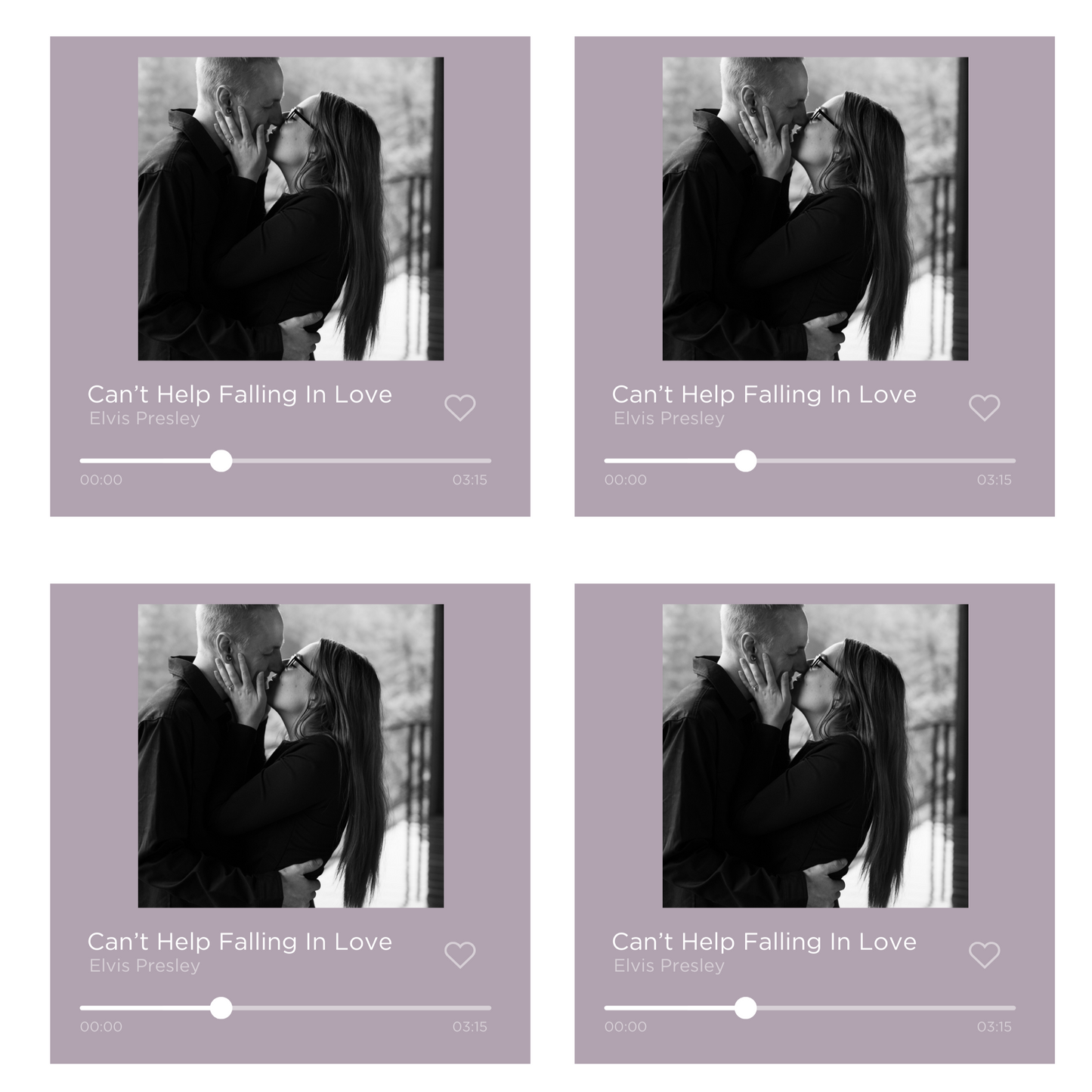 Customized Song Title Magnets - Set of Four - Purple